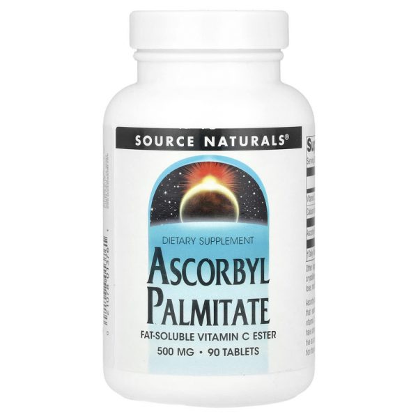 Source Naturals, аскорбил пальмитат, 500 мг, 90 таблеток