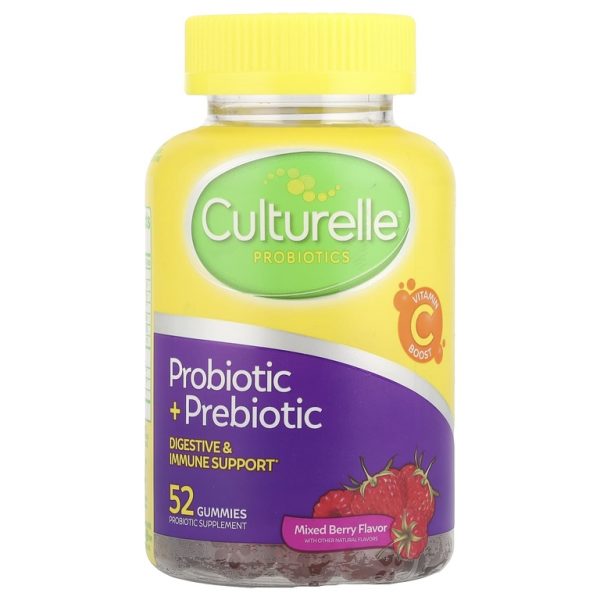 Culturelle, Жевательные мармеладки с пробиотиками и пребиотиками, ягодное ассорти, 52 жевательные таблетки