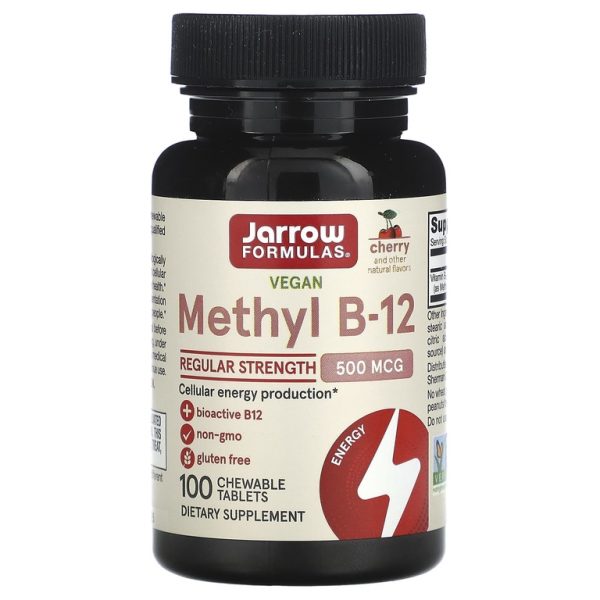 Jarrow Formulas, метил B-12, вишневый вкус, 500 мкг, 100 жевательных леденцов