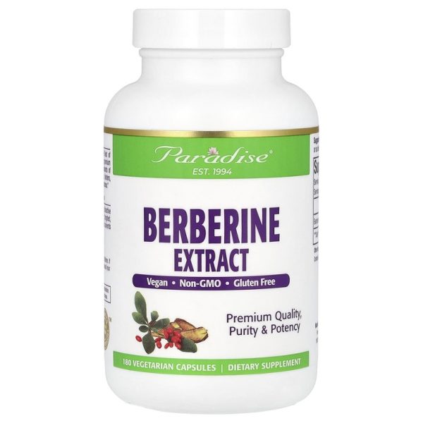Paradise Herbs, экстракт берберина, 500 мг, 180 вегетарианских капсул