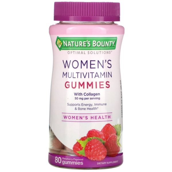 Nature's Bounty, Optimal Solutions, жевательные мультивитамины для женщин, со вкусом малины, 80 жевательных таблеток (Товар снят с продажи)