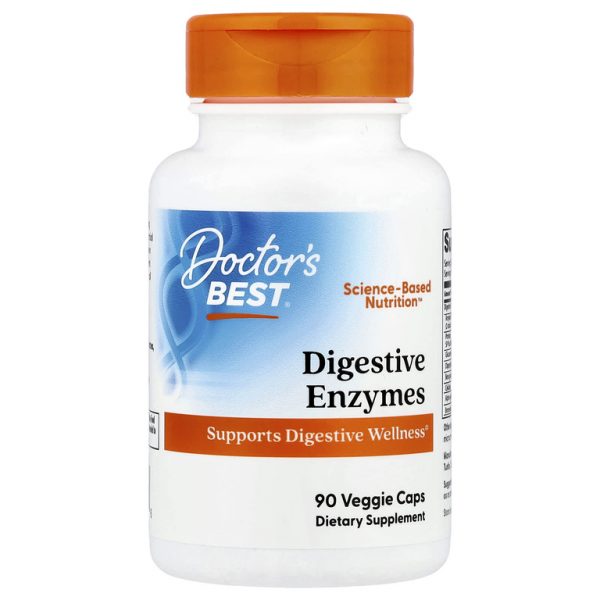 Doctor's Best, пищеварительные ферменты, 90 вегетарианских капсул