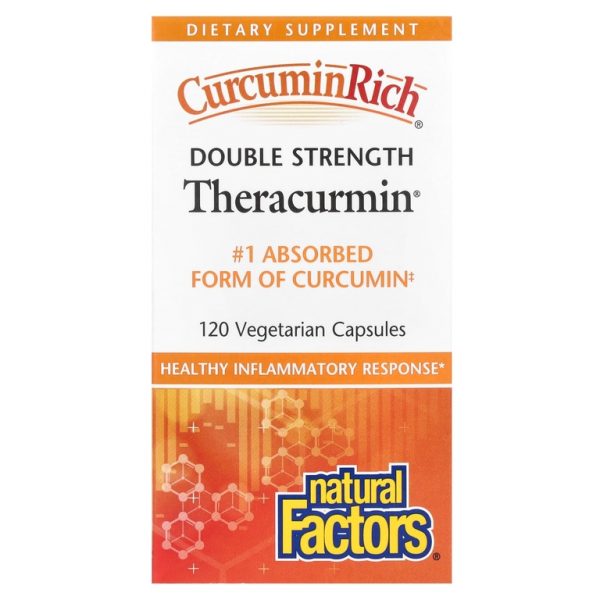 Natural Factors, CurcuminRich®, Double Strength Theracurmin®, куркумин, 60 мг, 120 вегетарианских капсул