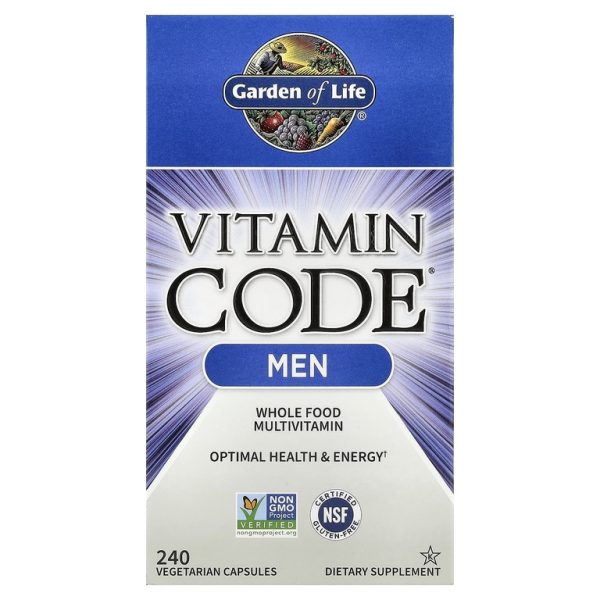Garden of Life, Vitamin Code, мультивитамины из цельных продуктов для мужчин, 240 вегетарианских капсул