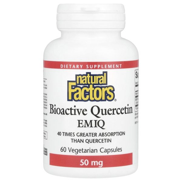 Natural Factors, EMIQ, биоактивный кверцетин, 60 вегетарианских капсул