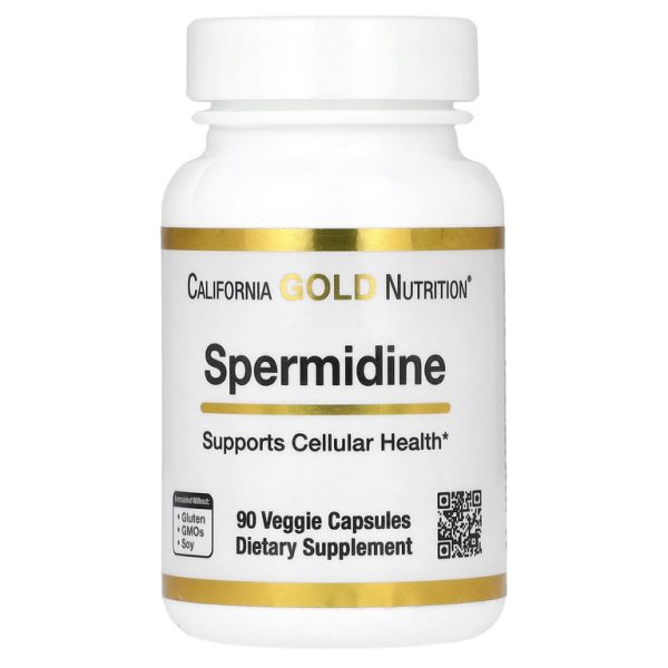 California Gold Nutrition, спермидин, экстракт зародышей риса, 90 растительных капсул (1 мг в 1 капсуле)