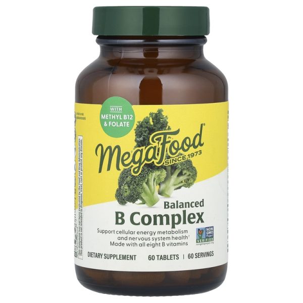 MegaFood, сбалансированный комплекс витаминов группы В, 60 таблеток