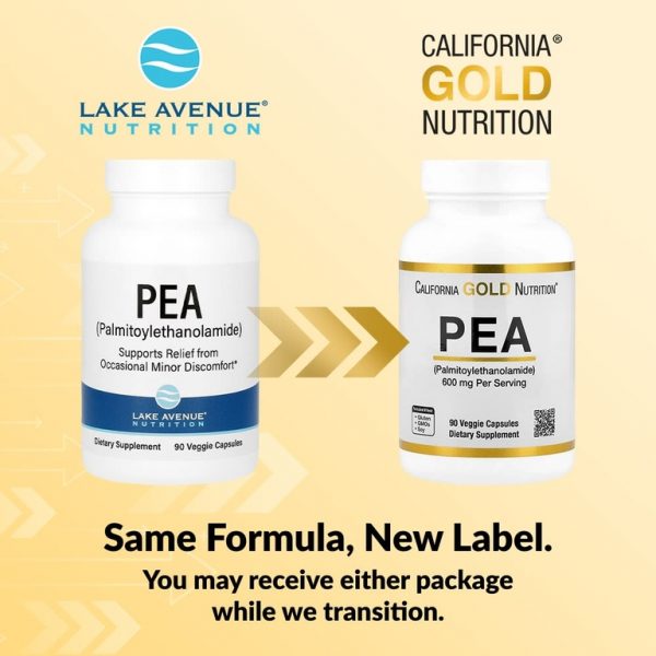 California Gold Nutrition, ПЭА (пальмитоилэтаноламид), 90 вегетарианских капсул (300 мг в 1 капсуле)
