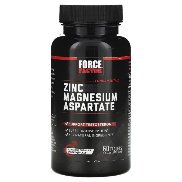 Force Factor, аспартат цинка и магния, 60 таблеток