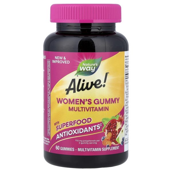 Nature's Way, Alive!®, жевательные мультивитамины для женщин, со вкусом ягодного ассорти, 60 жевательных таблеток