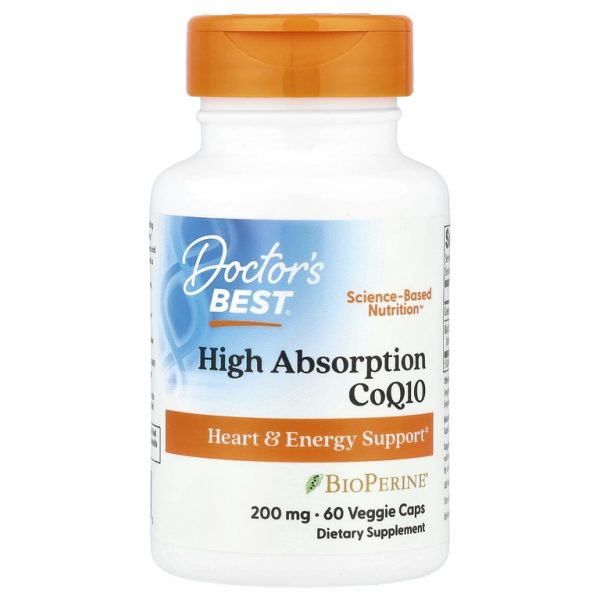 Doctor's Best, коэнзим Q10 с высокой степенью абсорбции с BioPerine®, 60 растительных капсул