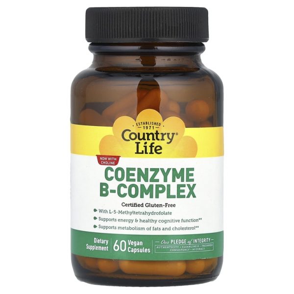Country Life, комплекс коэнзимов группы B, 60 вегетарианских капсул