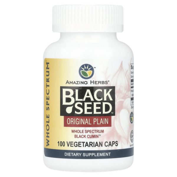Amazing Herbs, Black Seed™, оригинальный вкус, 100 вегетарианских капсул (475 мг в 1 капсуле)