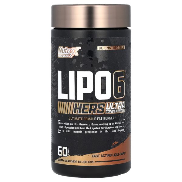 Nutrex Research, LIPO-6 Black для женщин, ультраконцентрат, 60 черных капсул