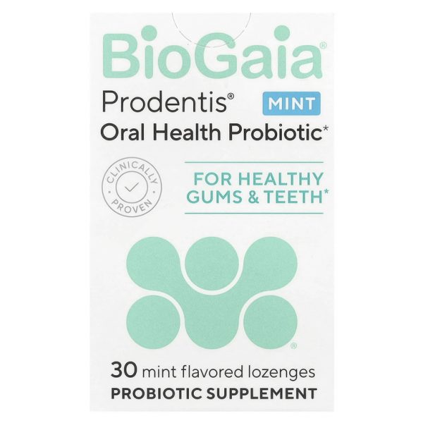 BioGaia, Prodentis®, пробиотик для полости рта, для здоровья дёсен и зубов, мятный вкус, 30 пастилок с пробиотиком