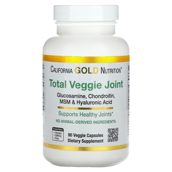 California Gold Nutrition, Total Veggie Joint, добавка для поддержки суставов, с глюкозамином, хондроитином, МСМ и гиалуроновой кислотой, 90 растительных капсул