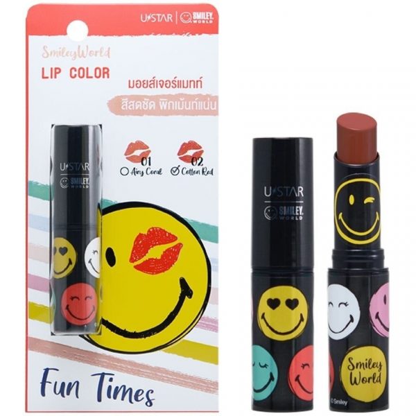 Ustar Smiley World Lip Color 3.4g. 02 Оригинал