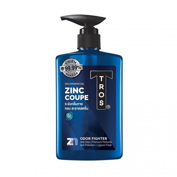 Tros Deo Shower Gel Zinc Coupe Lagoon Fresh 450 Ml. เจลอาบน้ำ ระงับกลิ่นกาย Оригинал