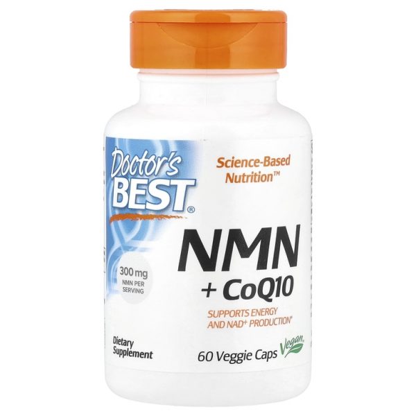 Doctor's Best, NMN и коэнзим Q10, 60 растительных капсул