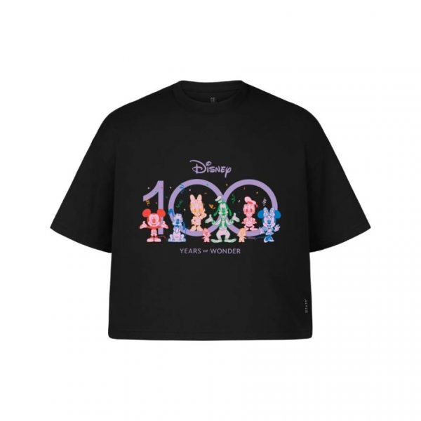 GQ Disney Crop T-Shirt MickeyFriend Black Size S Оригинал