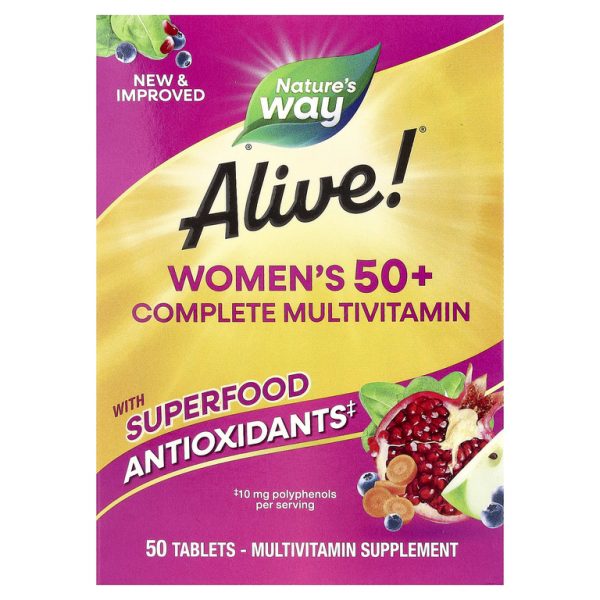 Nature's Way, Alive!®, комплекс мультивитаминов для женщин старше 50 лет, 50 таблеток