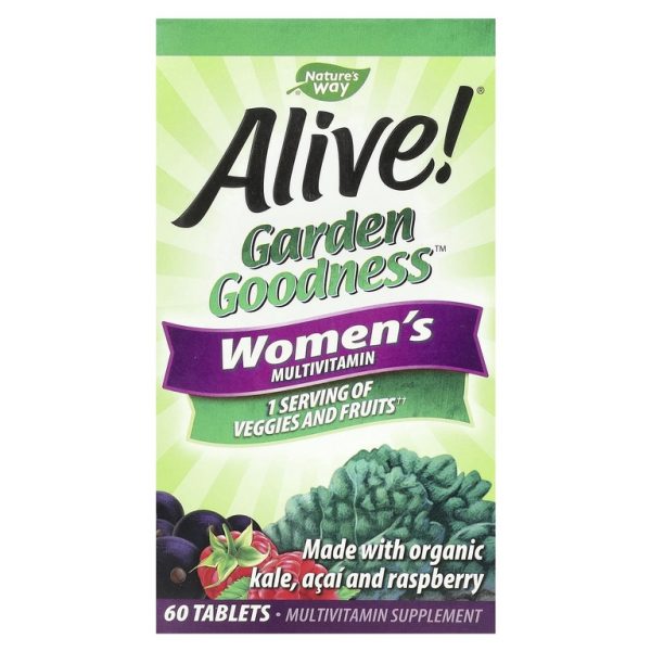 Nature's Way, Alive! Garden Goodness, мультивитамины для женщин, 60 таблеток