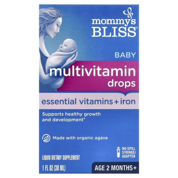 Mommy's Bliss, детские поливитамины + железо, от 2 месяцев, виноград, 30 мл (1 жидк. унция)