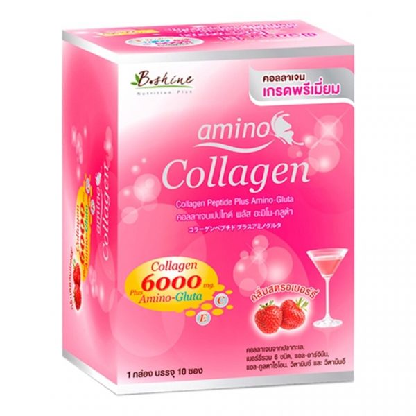 B Shine Collagen Peptide 6000 mg. Plus Amino-Gluta 10Sac (Strawberry) Оригинал