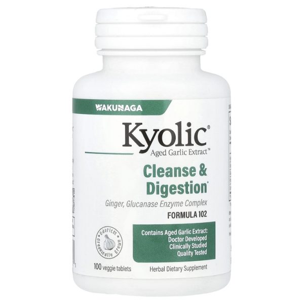 Kyolic, Aged Garlic Extract™, экстракт выдержанного чеснока, для очищения организма и улучшения пищеварения, формула 102, 100 растительных таблеток