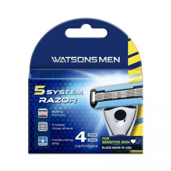 Watsons Men 5 System Razor  4 Catridges. Оригинал