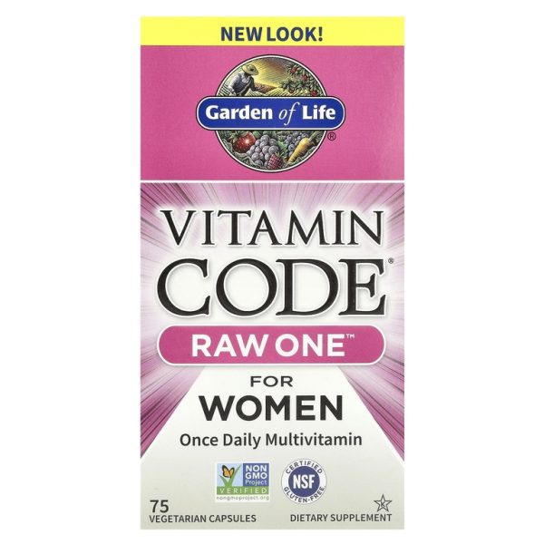 Garden of Life, Vitamin Code, RAW One, мультивитаминная добавка для женщин (для приема 1 раз в день), 75 вегетарианских капсул