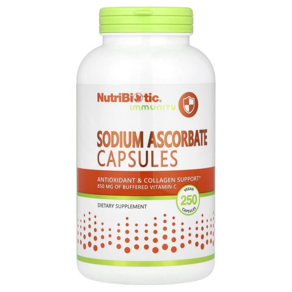 NutriBiotic, аскорбат натрия, 250 веганских капсул