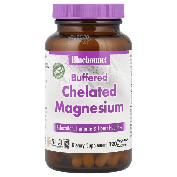 Bluebonnet Nutrition, буферный хелатный магний, 120 растительных капсул