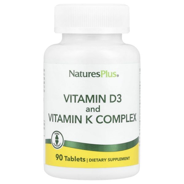 NaturesPlus, комплекс витаминов D3 и К, 90 таблеток
