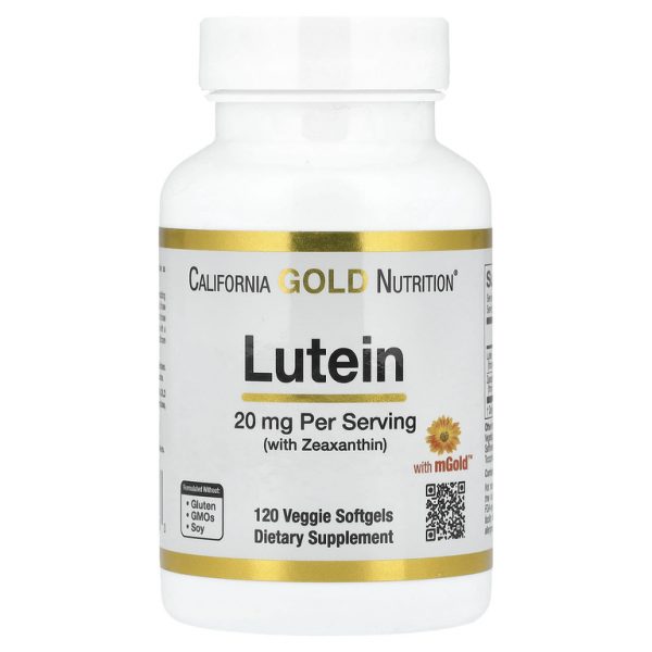 California Gold Nutrition, лютеин с зеаксантином из экстракта бархатцев, 20 мг, 120 растительных капсул