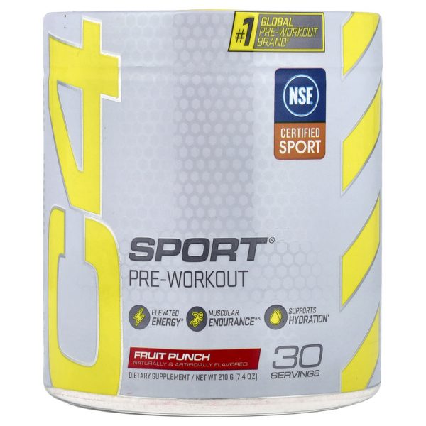C4 / Cellucor, C4 Sport, перед тренировкой, фруктовый пунш, 210 г (7.4 унций)