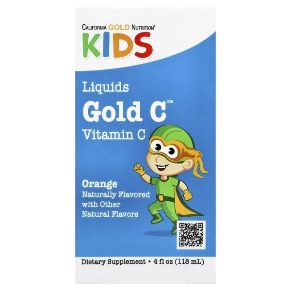 California Gold Nutrition, витамин C в жидкой форме для детей, класса USP, со вкусом терпкого апельсина, 118 мл (4 жидк. унции)