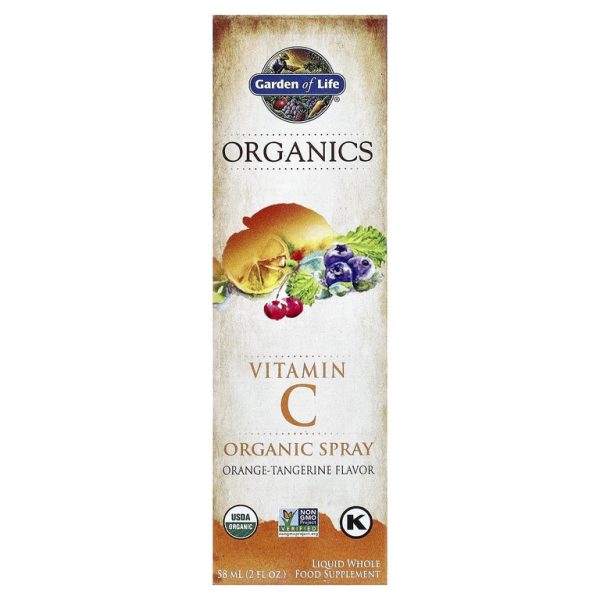 Garden of Life, MyKind Organics, спрей с органическим витамином C, вкус апельсина и мандарина, 58 мл (2 жидкие унции)