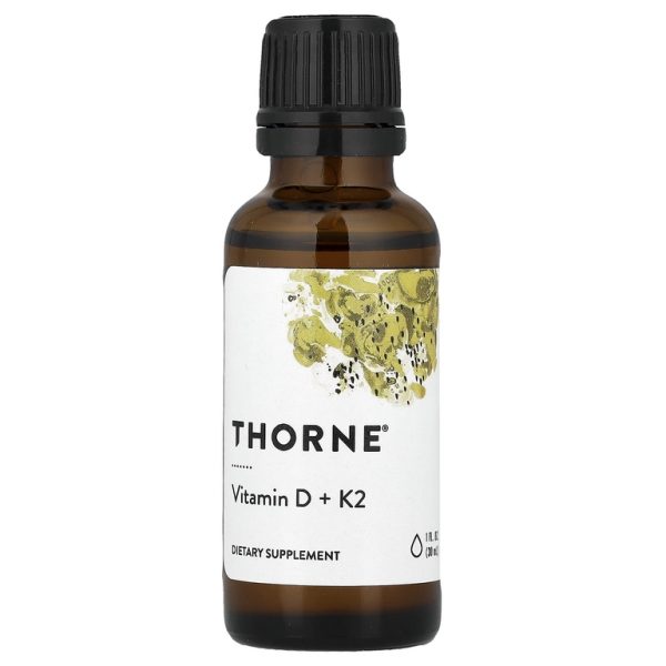 Thorne, витамины D и K2, 25 мкг (1000 МЕ), 30 мл (1 жидк. унция)