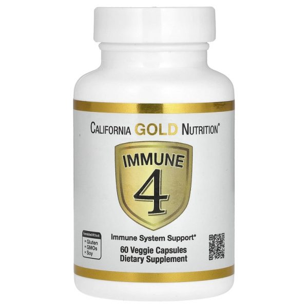 California Gold Nutrition, Immune 4, средство для укрепления иммунитета, 60 вегетарианских капсул