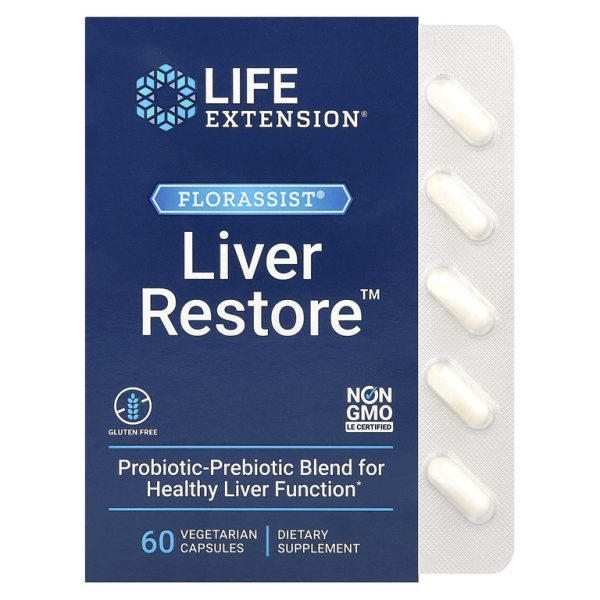 Life Extension, FLORASSIST Liver Restore, добавка для здоровья печени, 60 вегетарианских капсул