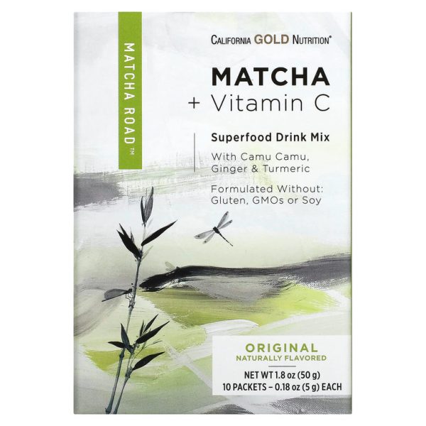California Gold Nutrition, Matcha Road, матча с витамином C, оригинальный вкус, 10 шт. (Товар снят с продажи)