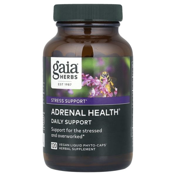 Gaia Herbs, Adrenal Health, ежедневная поддержка, 120 растительных капсул Phyto-Caps