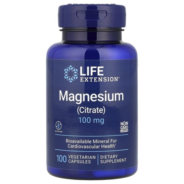 Life Extension, магний (цитрат), 100 мг, 100 вегетарианских капсул