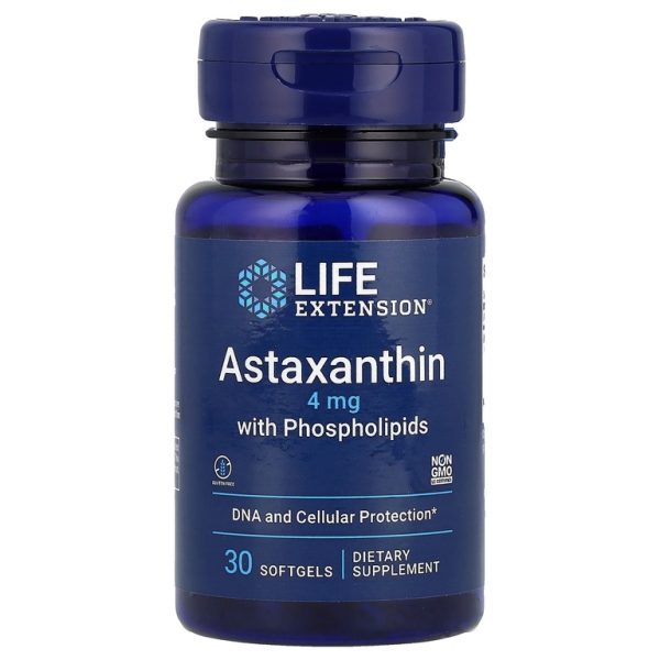 Life Extension, астаксантин с фосфолипидами, 30 капсул