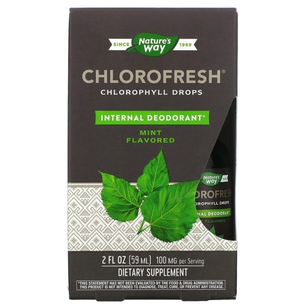 Nature's Way, Chlorofresh, капли с хлорофиллом, мята, 59 мл (2 жидк. унц.)