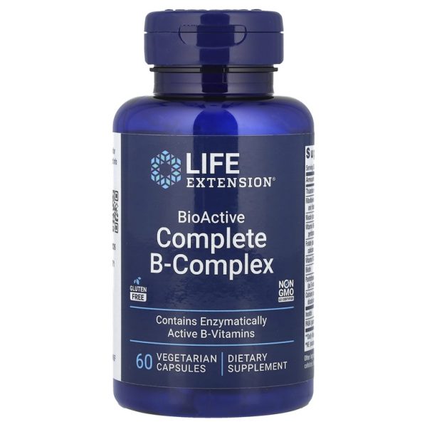 Life Extension, полный биоактивный комплекс витаминов группы B, 60 вегетарианских капсул