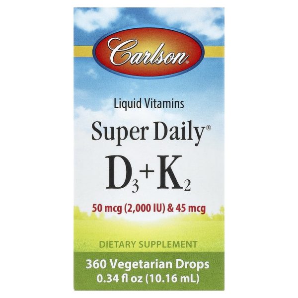 Carlson, Super Daily® D3 + K2, 10,16 мл (0,34 жидк. унции)