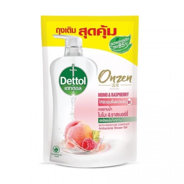 Dettol Shower Gel Onzen Aromatic Momo  Raspberry Refill 400 G. Оригинал