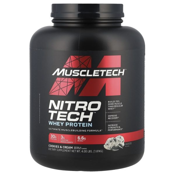 MuscleTech, Nitro-Tech™, сывороточный протеин, печенье с кремом, 1,81 кг (4 фунта)